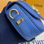 Louis Vuitton LV Women LV Pont 9 Soft MM Handbag Bleu Général Rouge Grained Calfskin – Image 8