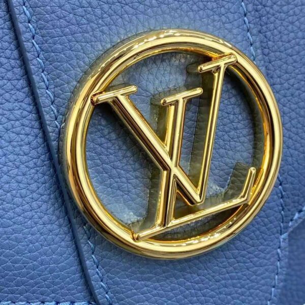 Louis Vuitton LV Women LV Pont 9 Soft MM Handbag Bleu Général Rouge Grained Calfskin (7)