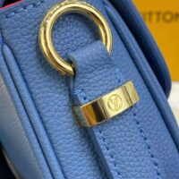 Louis Vuitton LV Women LV Pont 9 Soft MM Handbag Bleu Général Rouge Grained Calfskin