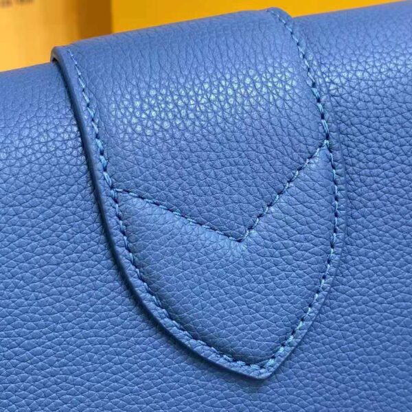 Louis Vuitton LV Women LV Pont 9 Soft MM Handbag Bleu Général Rouge Grained Calfskin (9)