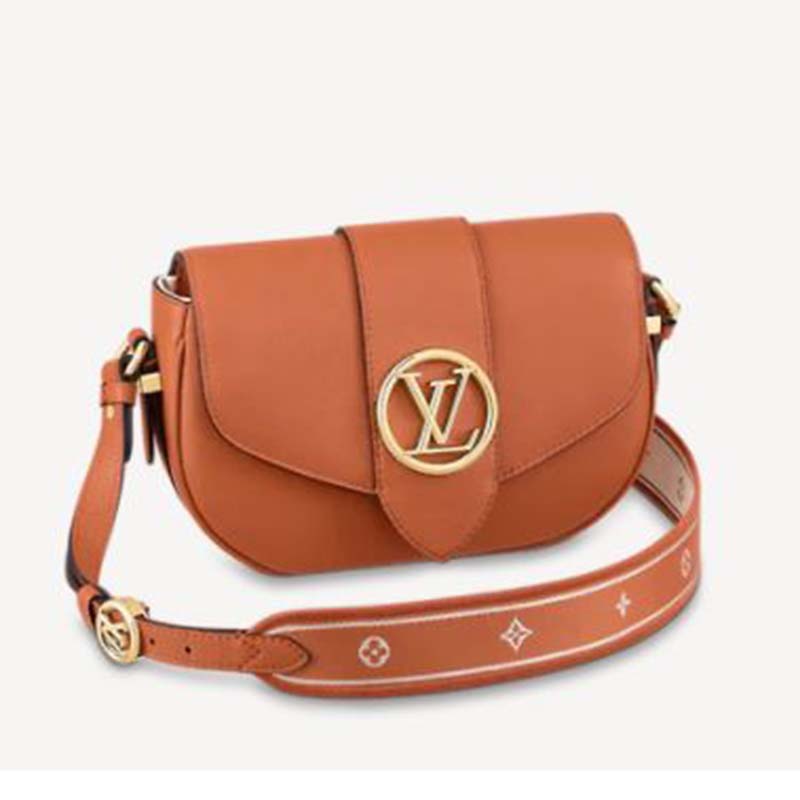 Louis Vuitton M58729 LV Pont 9 Soft MM handbag in Sienne doree Grained  calfskin Leather Replica sale online ,buy fake bag