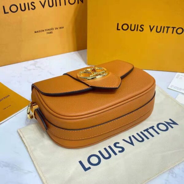 Louis Vuitton LV Women LV Pont 9 Soft MM Sienne Dorée Mocaccino Grained Calfskin Smooth Cowhide (9)