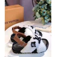 Louis Vuitton LV Women Paseo Flat Comfort Mule Beige Shearling and Calf Leather