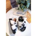 Louis Vuitton LV Women Paseo Flat Comfort Mule Beige Shearling and Calf Leather - Image 5