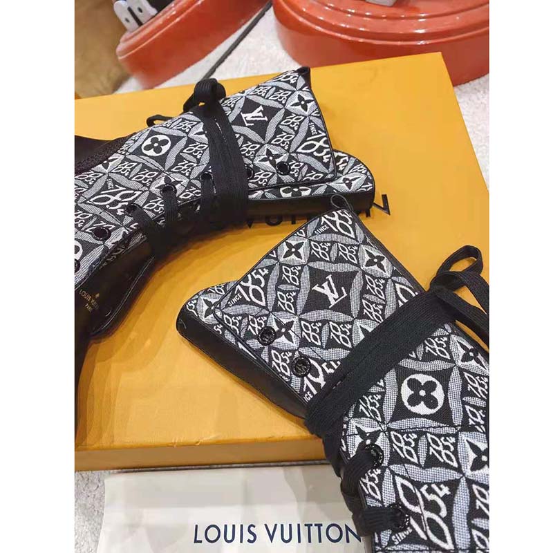 Louis Vuitton Jacquard Since 1854 Metropolis Flat Ranger Boots Sz 37 NIB