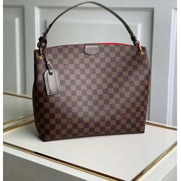 Louis Vuitton Women Graceful PM Hobo Brown Damier Ebene Coated Canvas (1)