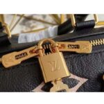 Louis Vuitton Women Speedy Bandoulière 25 Handbag Black Beige Embossed Grained Cowhide Leather - immagine 9