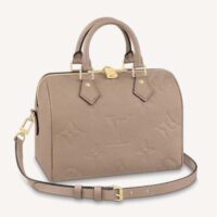 Louis Vuitton Women Speedy Bandoulière 25 Handbag Tourterelle Embossed Grained Cowhide Leather