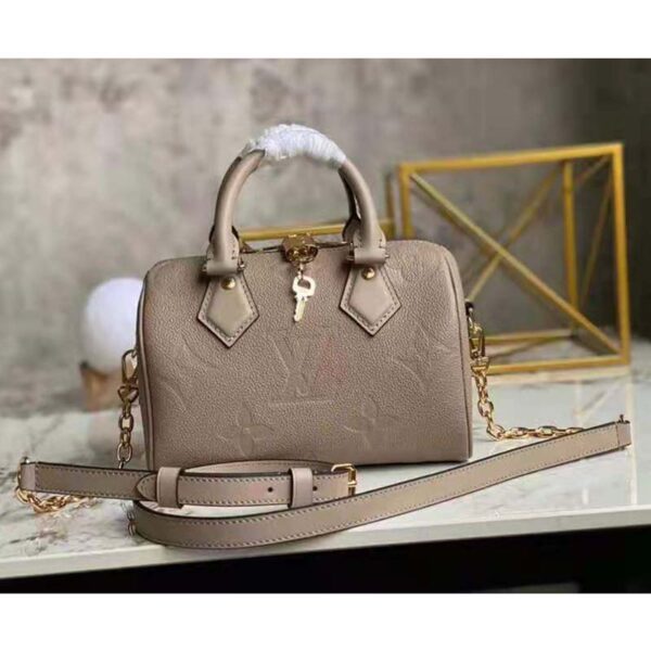 Louis Vuitton Women Speedy Bandoulière 25 Handbag Tourterelle Embossed Grained Cowhide Leather (3)