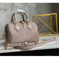 Louis Vuitton Women Speedy Bandoulière 25 Handbag Tourterelle Embossed Grained Cowhide Leather