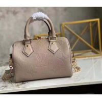 Louis Vuitton Women Speedy Bandoulière 25 Handbag Tourterelle Embossed Grained Cowhide Leather