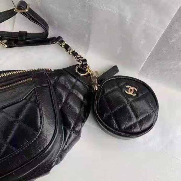 Chanel CC Bumbag Waist Pack Pocket Aged Calfskin Leather-Black (3)
