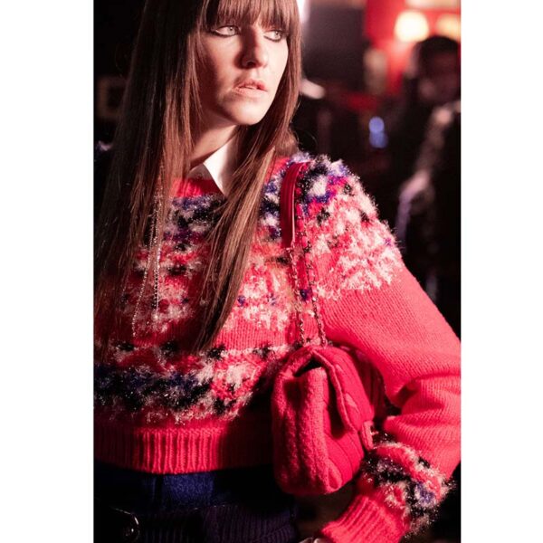 Chanel Women Pullover Cashmere Mixed Fibers & Silk Rose Pink & Blue (7)