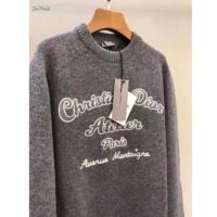 Dior CD Women Christian Dior Atelier Sweater Gray Wool Jersey Sweater Gray Wool Jersey (4)