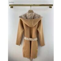 Dior CD Women Cropped Coat Hood Belt Double-Sided Wool Reference 210M31A1375_X1245