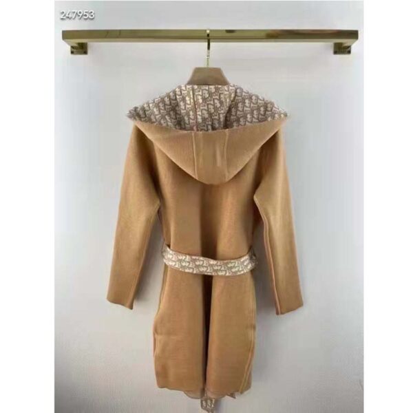 Dior CD Women Coat Belt Brown Double-Sided Wool Silk (1)