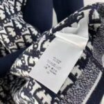 Dior CD Women Coat Navy Blue Double-Sided Wool Silk - Bild 9