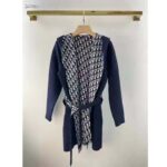 Dior CD Women Coat Navy Blue Double-Sided Wool Silk - Bild 2