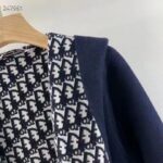 Dior CD Women Coat Navy Blue Double-Sided Wool Silk - Bild 8