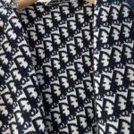 Dior CD Women Coat Navy Blue Double-Sided Wool Silk - Bild 7