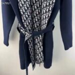 Dior CD Women Coat Navy Blue Double-Sided Wool Silk - Bild 3