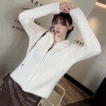 Dior Women Bee Fleece Blouson Ecru Technical Wool Cashmere Knit - Imagen 9