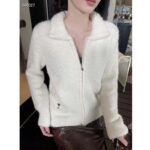 Dior Women Bee Fleece Blouson Ecru Technical Wool Cashmere Knit - Imagen 10