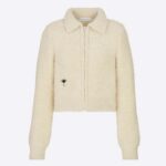 Dior Women Bee Fleece Blouson Ecru Technical Wool Cashmere Knit