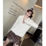 Dior Women Bee Fleece Blouson Ecru Technical Wool Cashmere Knit - Imagen 6