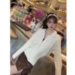 Dior Women Bee Fleece Blouson Ecru Technical Wool Cashmere Knit - Imagen 8