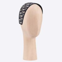 Dior Women D-Oblique Headband Navy Blue Cotton 12DOB986X135_C540