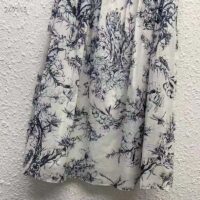 Dior Women Mid-Length Skirt Navy Blue Cotton Voile Bees Flowers