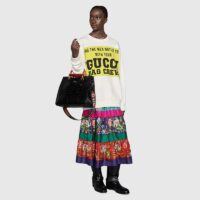 Gucci GG Women Gucci 100 Cotton Sweatshirt Off-Whtie Cotton Oversized Crewneck