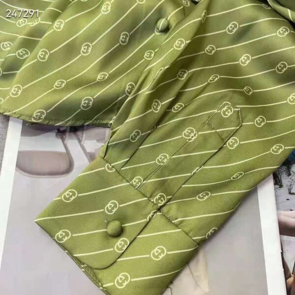 Gucci GG Women Gucci 100 Two-Piece Set Green Silk Interlocking G (1)