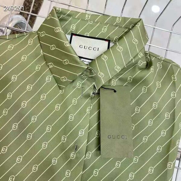 Gucci GG Women Gucci 100 Two-Piece Set Green Silk Interlocking G (7)
