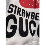 Gucci GG Women Strawberry Gucci Cotton Sweatshirt Fixed Hood Oversize Fit – Image 5