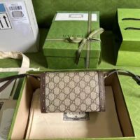 Gucci Unisex GG Mini Bag Beige Ebony GG Supreme Canvas