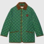 Gucci Women Gucci 100 Quilted GG Jacket Green Blue Quilted GG Canvas