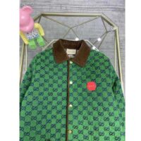 Gucci Women Gucci 100 Quilted GG Jacket Green Blue Quilted GG Canvas