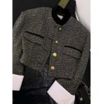 Gucci Women GG Check Tweed Jacket with Double G Buttons - Imagen 3
