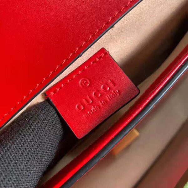 Gucci Women GG Marmont Crocodile Mini Top Handle Bag Red (10)