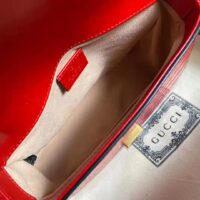Gucci Women GG Marmont Crocodile Mini Top Handle Bag Red