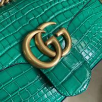 Gucci Women GG Marmont Crocodile Small Shoulder Bag Green Double G Small Shoulder Bag Green Double G (10)