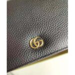 Gucci Women GG Marmont Leather Mini Chain Bag Black Metal Free Tanned Leather Double G - Imagen 10