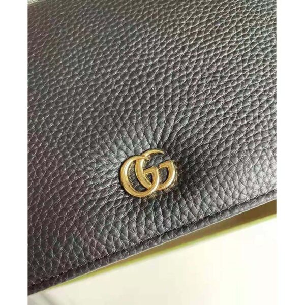 Gucci Women GG Marmont Leather Mini Chain Bag Black Metal Free Tanned Leather Double G (12)
