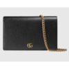 Gucci Women GG Marmont Leather Mini Chain Bag Black Metal Free Tanned Leather Double G