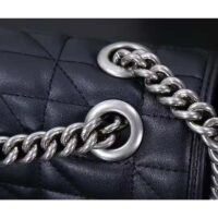 Gucci Women GG Marmont Medium Shoulder Bag Black Matelassé Double G