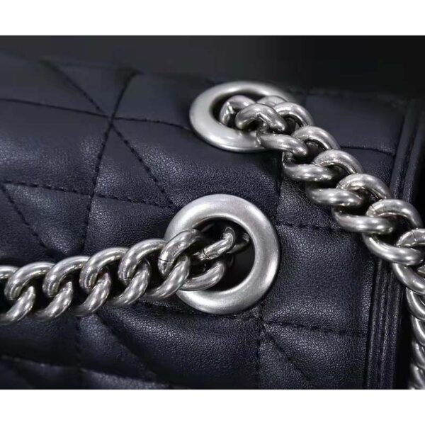 Gucci Women GG Marmont Medium Shoulder Bag Black Matelassé Double G (5)