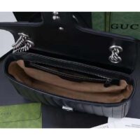 Gucci Women GG Marmont Medium Shoulder Bag Black Matelassé Double G