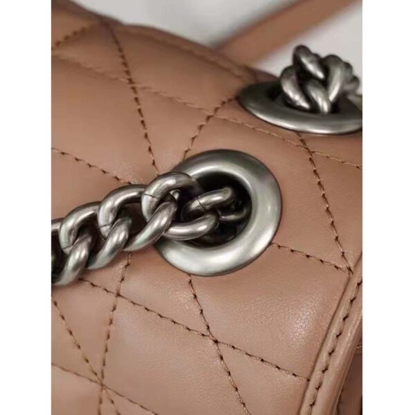 Gucci Women GG Marmont Mini Shoulder Bag Beige Double G Matelassé (6)